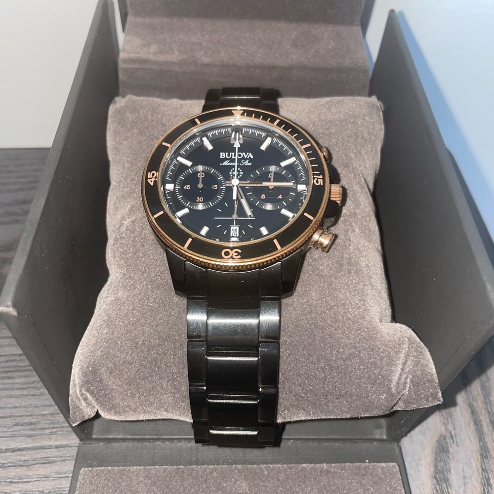 BULOVA MARINE STAR 98B302 MEN'S CHRONOGRAPH QUARTZ WATCH